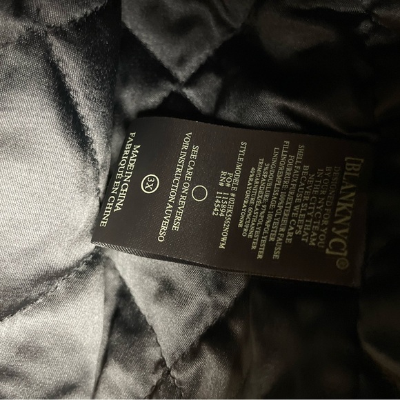 NWT $98 BlankNYC Black Sherpa Jacket Plus Size 3X Cozy Winter Coat - Picture 4 of 7